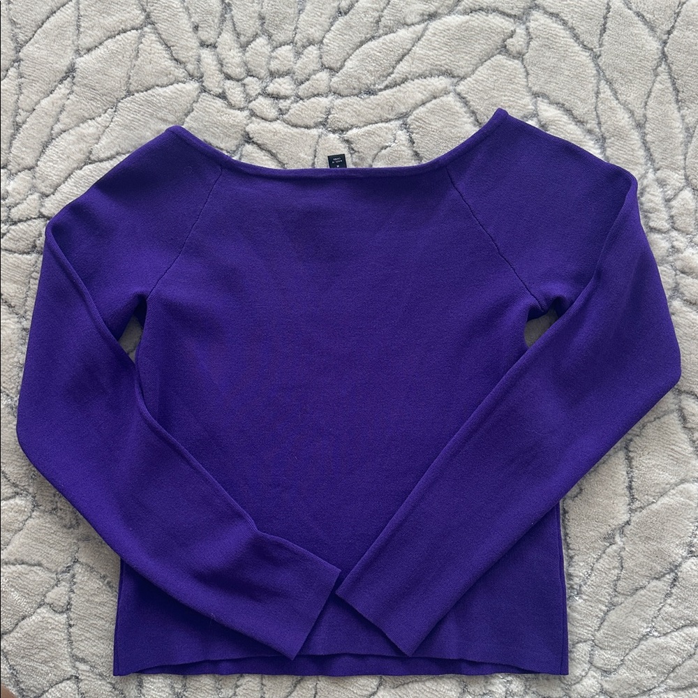 Ann Taylor Deep Purple Long Sleeve Top - Picture 9 of 12